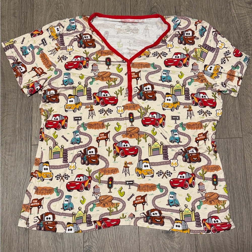 NWOT Disney Little Sleepies Women's Night Shirt Radiator Springs Cars Size XXL